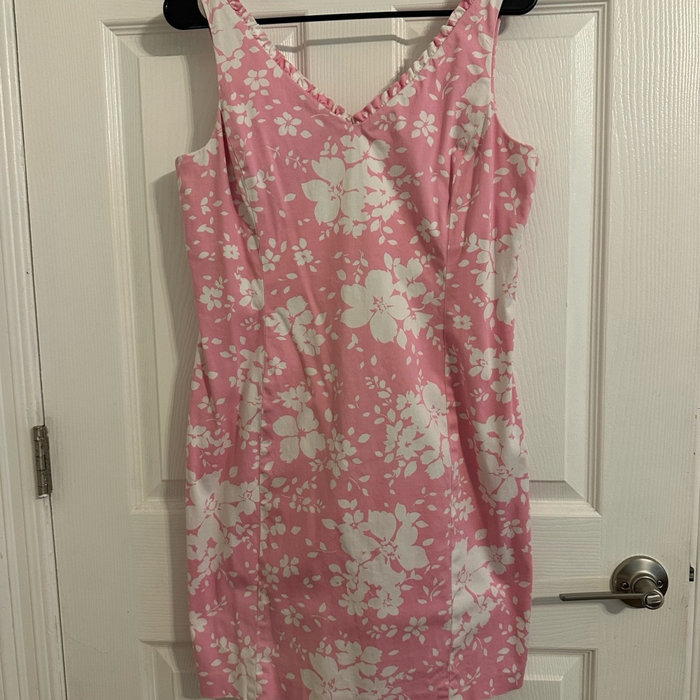 Jones New York Pink and White Floral Mini Dress